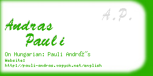 andras pauli business card